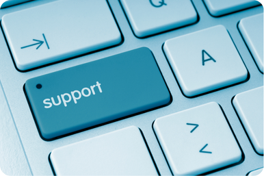 Imagen de un teclado con una tecla de soporte.